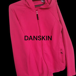 Danskin Vibrant Pink Full Zip Jacket with Hood L